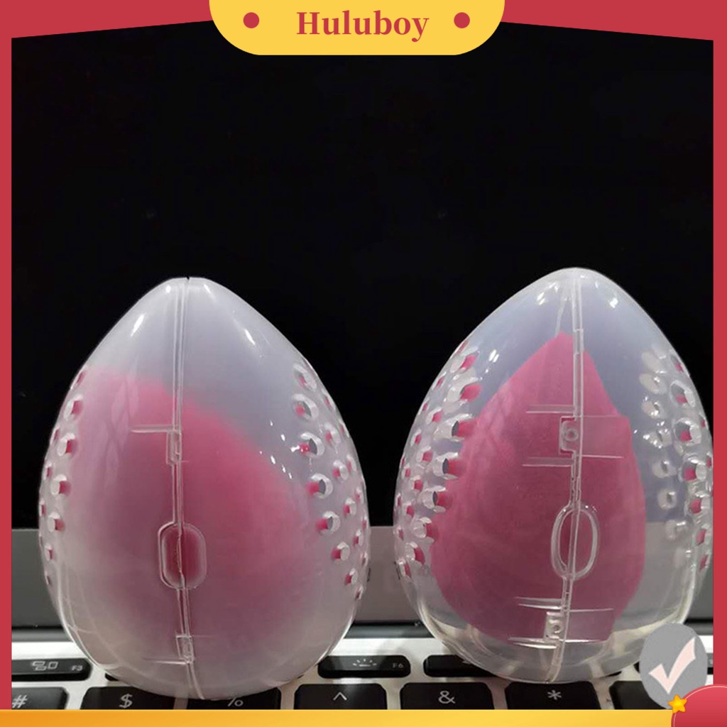 {In Stock} Egg Shaped Beauty Powder Puff Sponge Stand Penyimpanan Case Box Perlengkapan Makeup