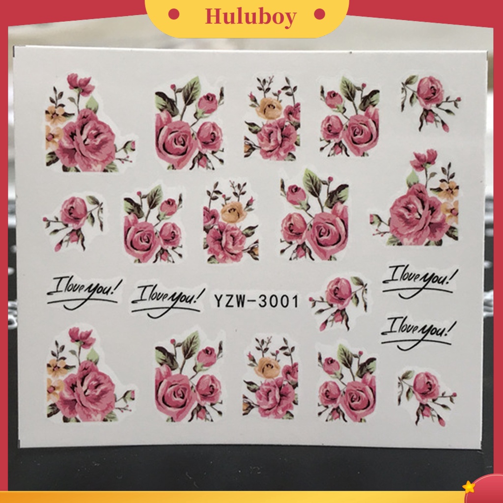{In Stock} Stiker Kuku Transfer Air Banyak Gaya Motif Bunga Fancy Stiker Perekat Diri