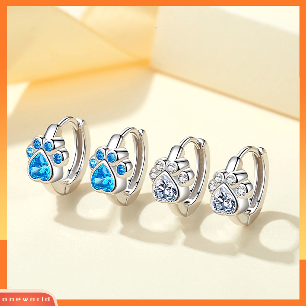 [OWR] 1pasang Anting Hoop Dainty Dipoles Kecil Lucu Berkilau Berlian Imitasi Cakar Kucing Huggie Earrings Fashion Perhiasan