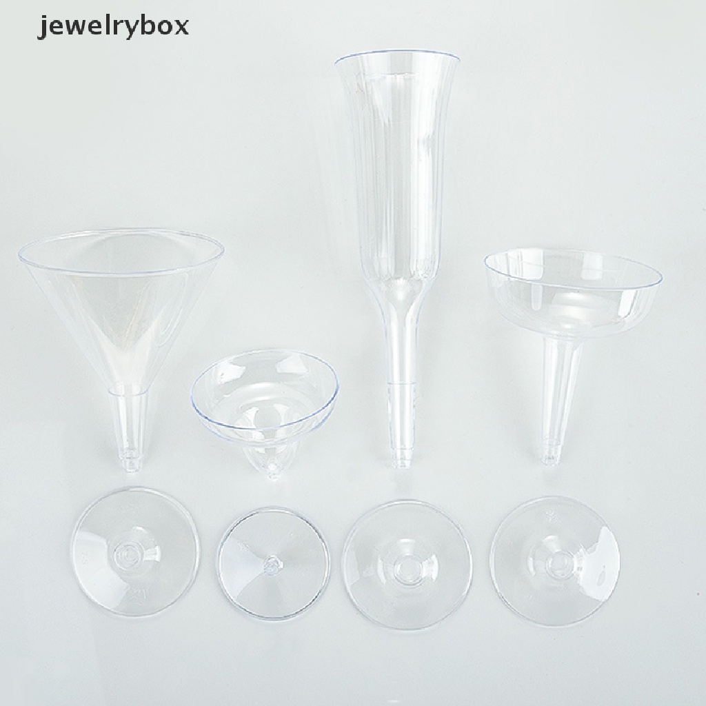 [jewelrybox] 180/230ml Gelas Wine Plastik Sekali Pakai, Cocktail, Champagne Glass Flutes Cups Butik