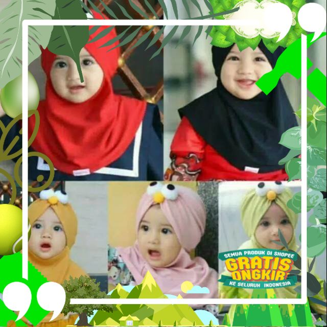 Jilbab Anak Bayi Lucu Karakter Elmo / Jilbab Anak Batita lucu/ Trendy Modis