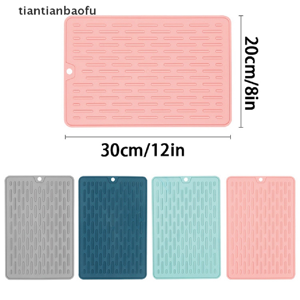 [tiantianbaofu] Silicone Drainer Mat Anti Slip Tray Peralatan Makan Cushion Organizer Protection Mat Butik