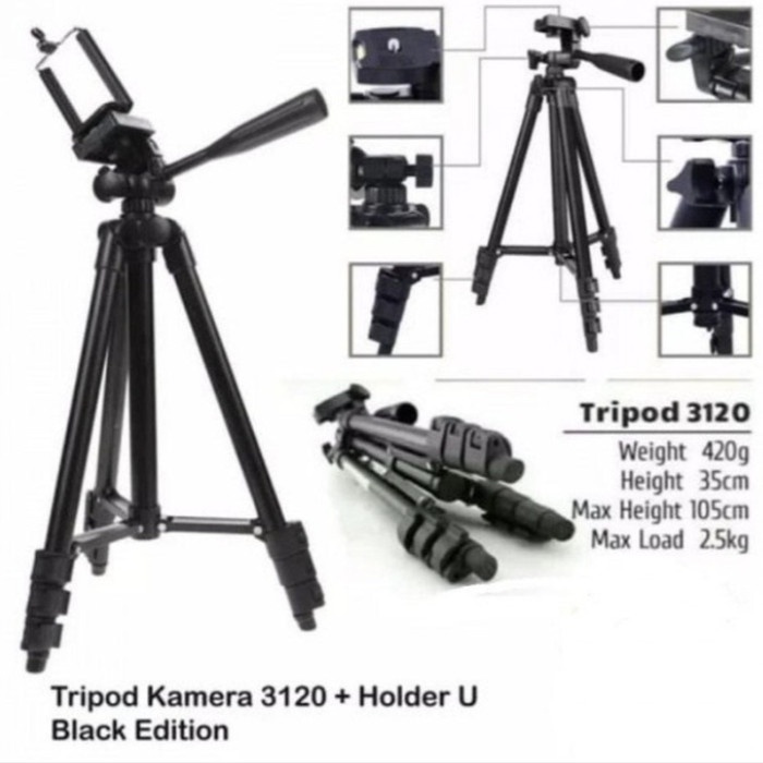 Promo Tripod HP dan Kamera 1 Meter Universal Holder HP Kamera Stabilizer