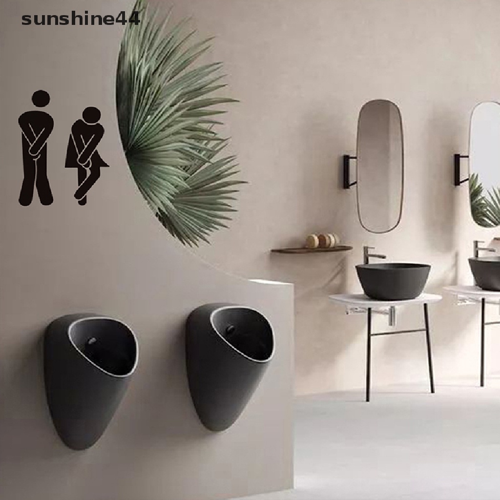 Sunshine Kartun DIY Lucu WC Kamar Mandi Stiker Dinding Toilet Rumah Tahan Air Wall Decals ID