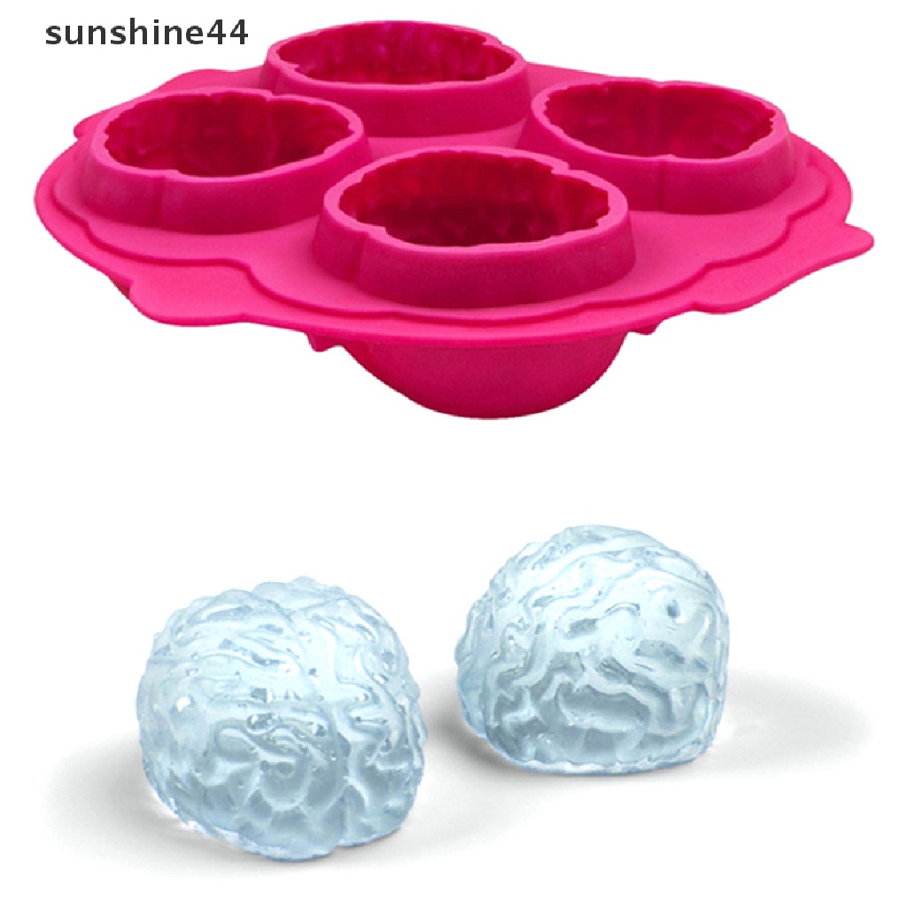 Sunshine Cetakan 3D Silikon Brain Ice Mold Alat Kue Cutter Cetakan Es Krim Ice Ball Maker ID