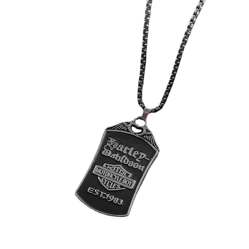 kalung pria keren original，Sayap, tag militer, salib, elang, pentagram, tag huruf gantung kalung hip-hop