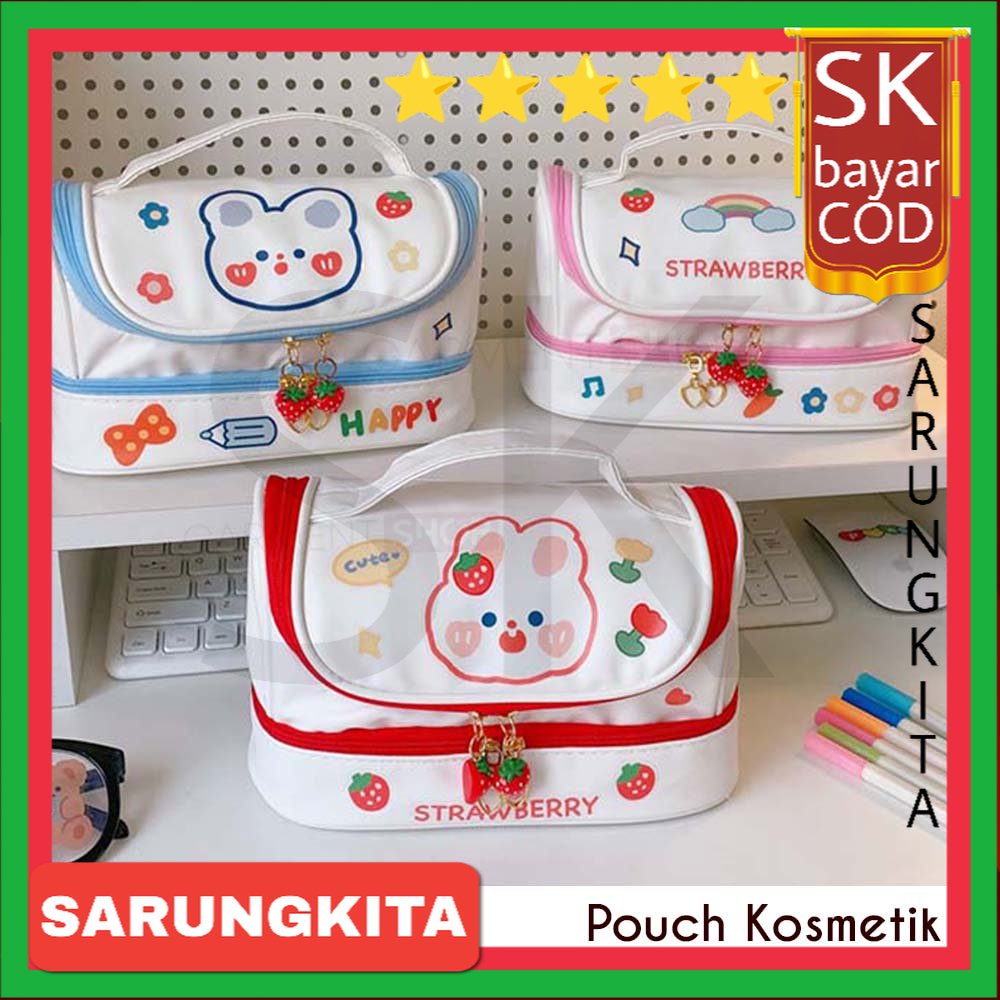 

Tempat Pensil Anak Import Lucu Pencil Case Korea Travel Make Up Pouch DIY Sticker Serbaguna Stiker Kelinci Beruang SARUNGKITA
