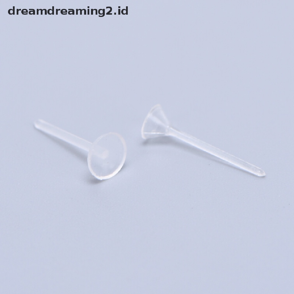 (hot) 500pcs/lot Plastik Kosong Datar/Cup Stud Earring Pin Pad Anting Membuat Perhiasan//