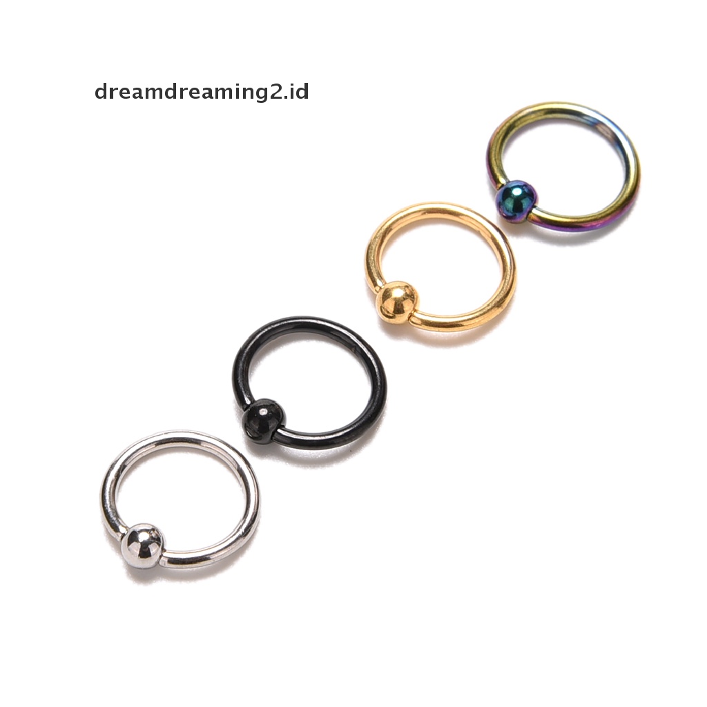 (hot) 1buah Cincin Hidung Chic Bibir Telinga Hidung Klip On Bola Hidung Bibir Hoop Earring//