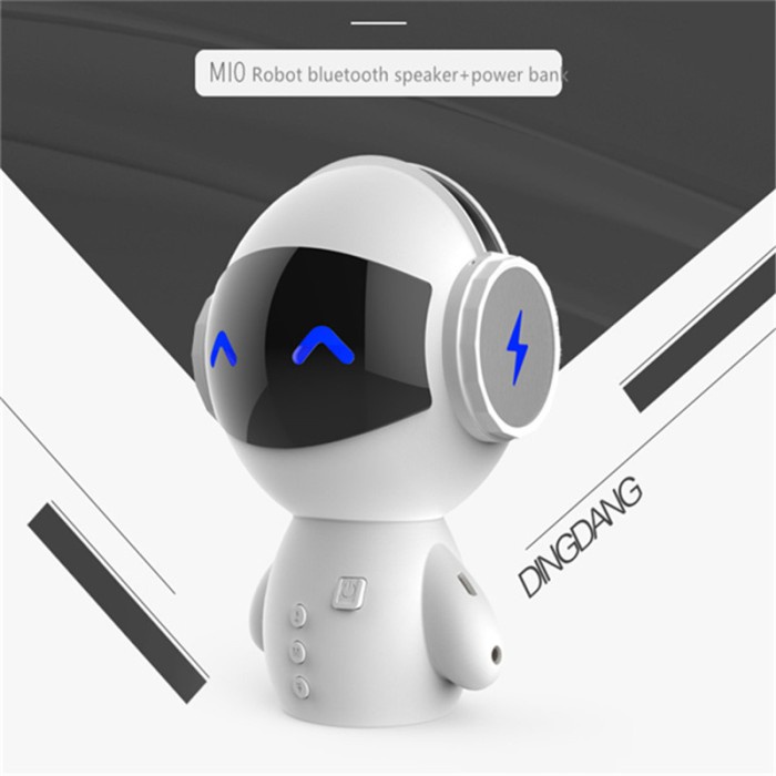 Speaker Robot DINGDANG 2IN1 Portable Bluetooth Power Bank M10 Mp3 Aux