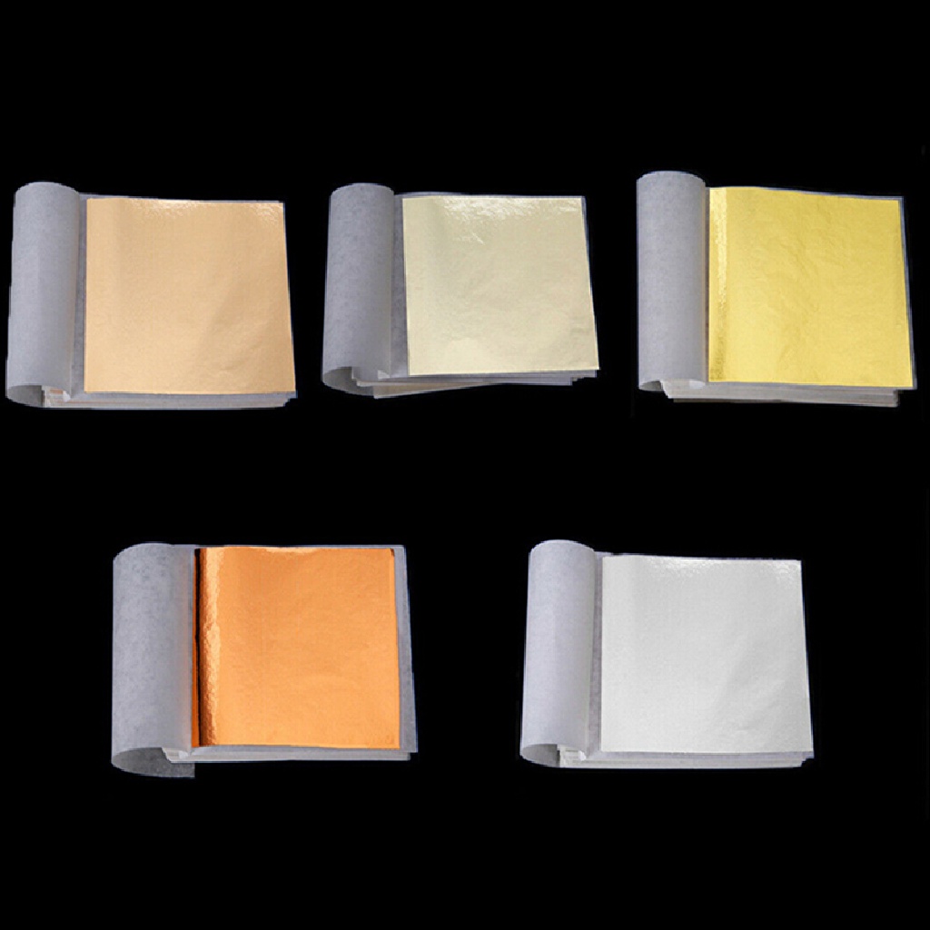 [HeavenDenotation] 100lembar Foil Emas Daun Gilding Kerajinan Tangan Craft Paper Alat Dekorasi HDV
