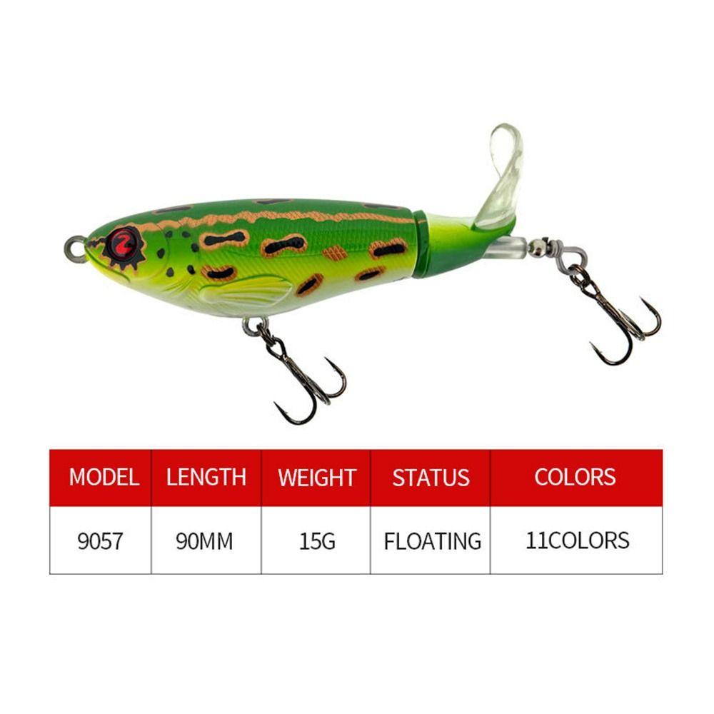 Memancing Umpan Buatan Bass Rotating Tail Topwater VMC Hooks