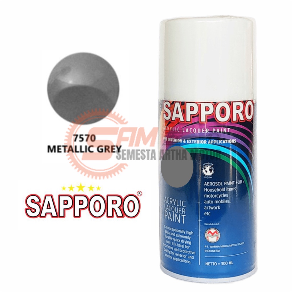 

Pilox Sapporo Metallic Grey 7570 Cat Semprot 300ml Pilok Abu Aerosol Spray