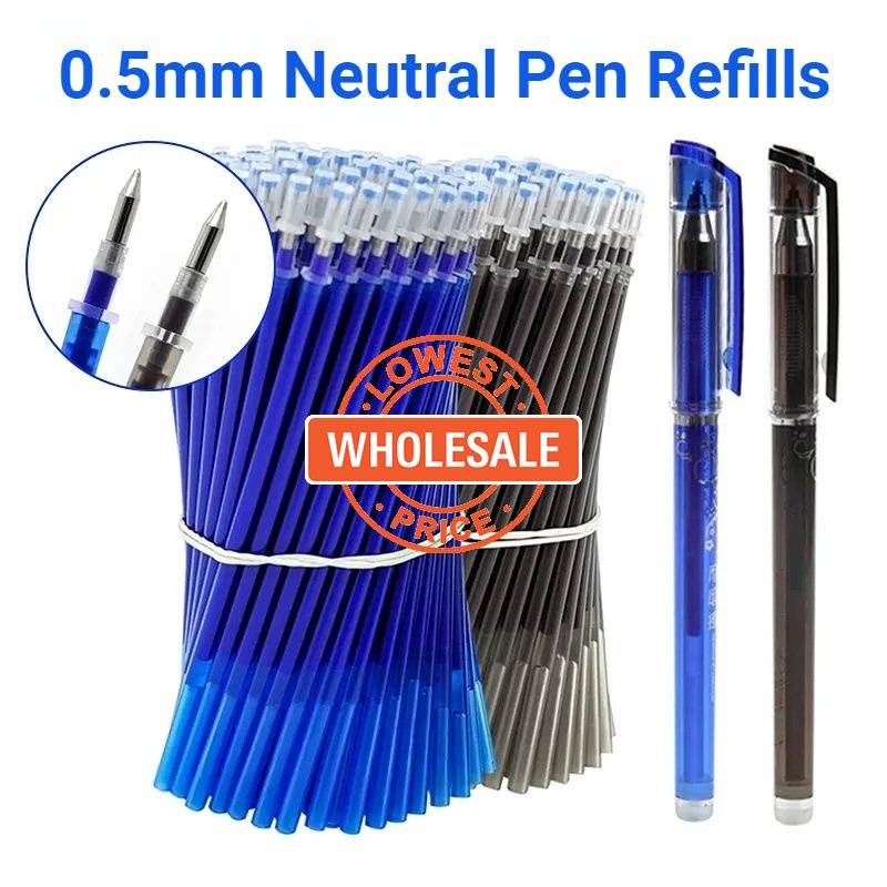 [Harga Grosir] [Unggulan] 0.5mm Classic Blue Red Black Ink Replaceable Refill Gel Pen Isi Ulang Tulisan Alat Tulis Netral Pen Cartridge Ujung Peluru Ujung Tabung Jarum Tip Batang Tinta