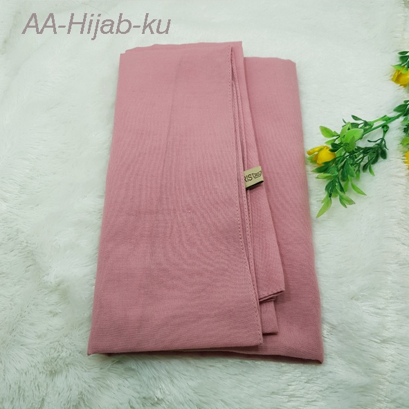 kerudung jilbab segi empat bahan PARIS VOAL PREMIUM anti letoy bisa untuk sekolah warna dusty pink /