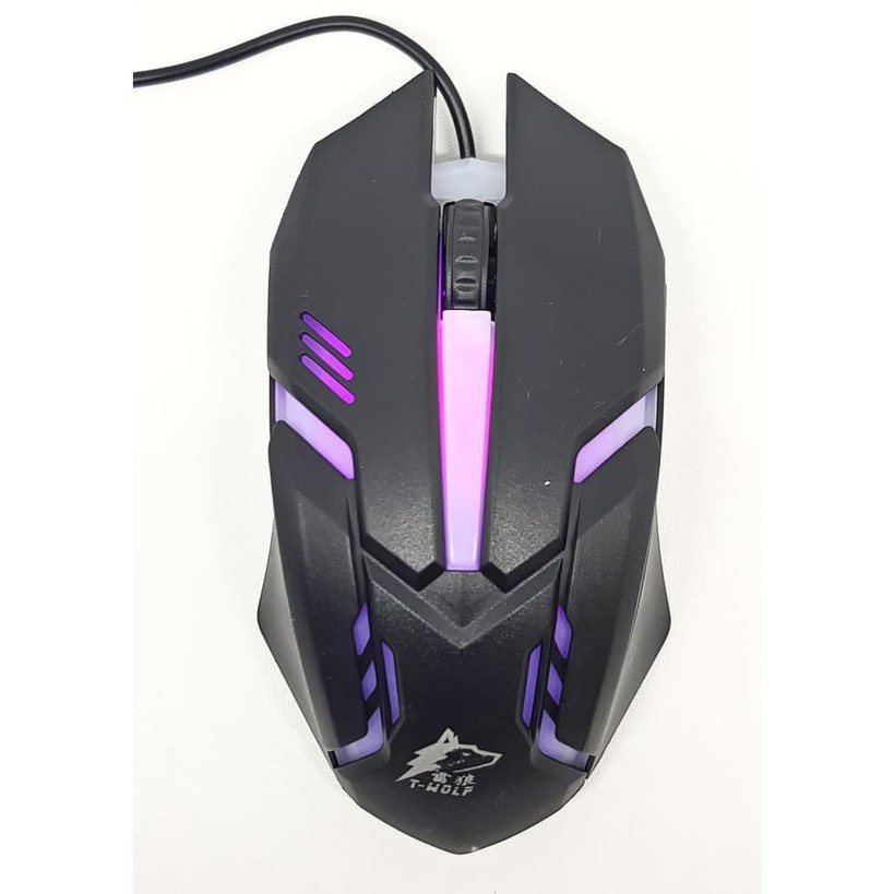 MOUSE GAMING LED T-WOLF V1 (7 LAMPU) / MOUSE GAMING TWOLF MURAH  VN 4