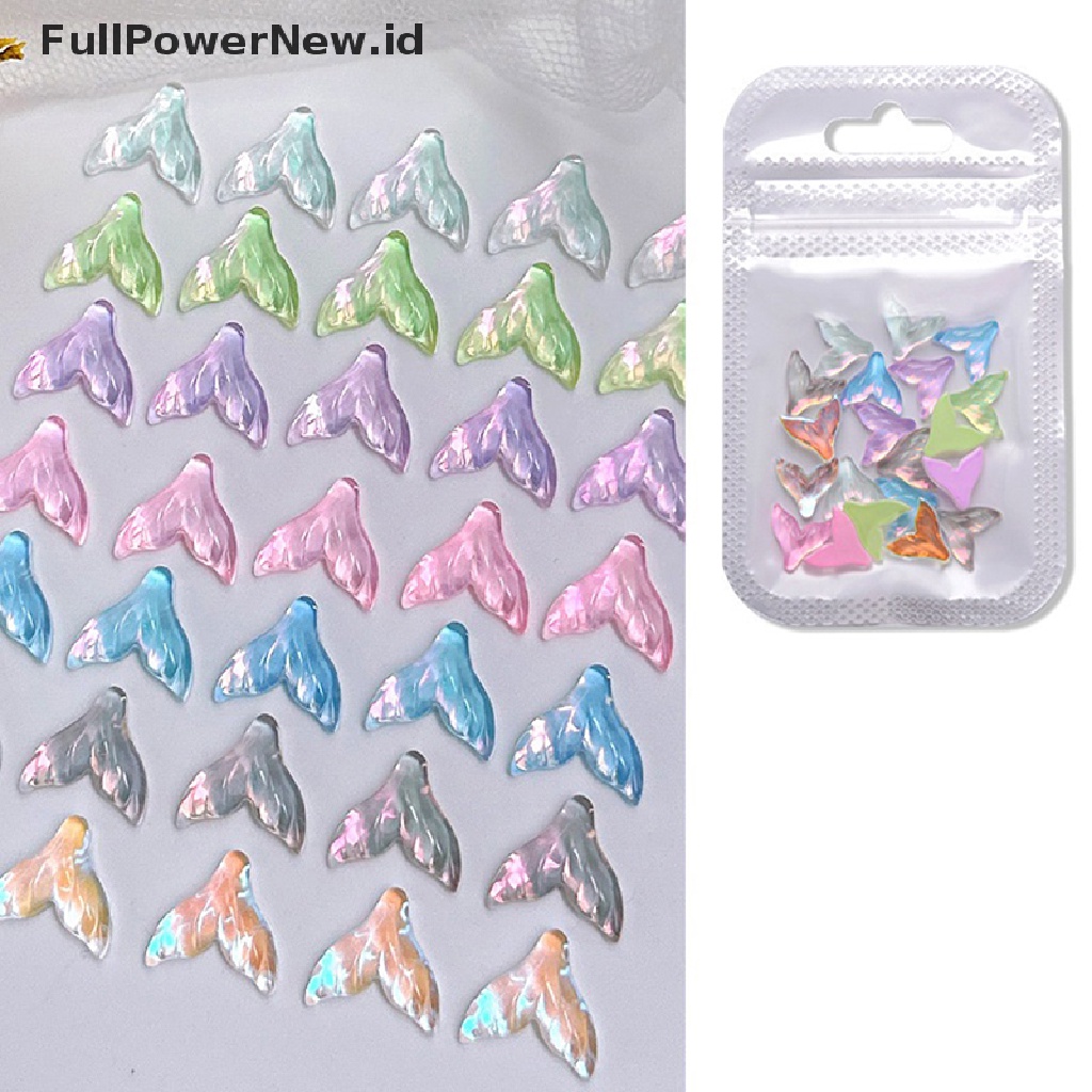 Power 20PCS Nail Art Rhinestones Glitter Ekor Ikan Kristal Permata 3D Tips DIY Dekorasi ID