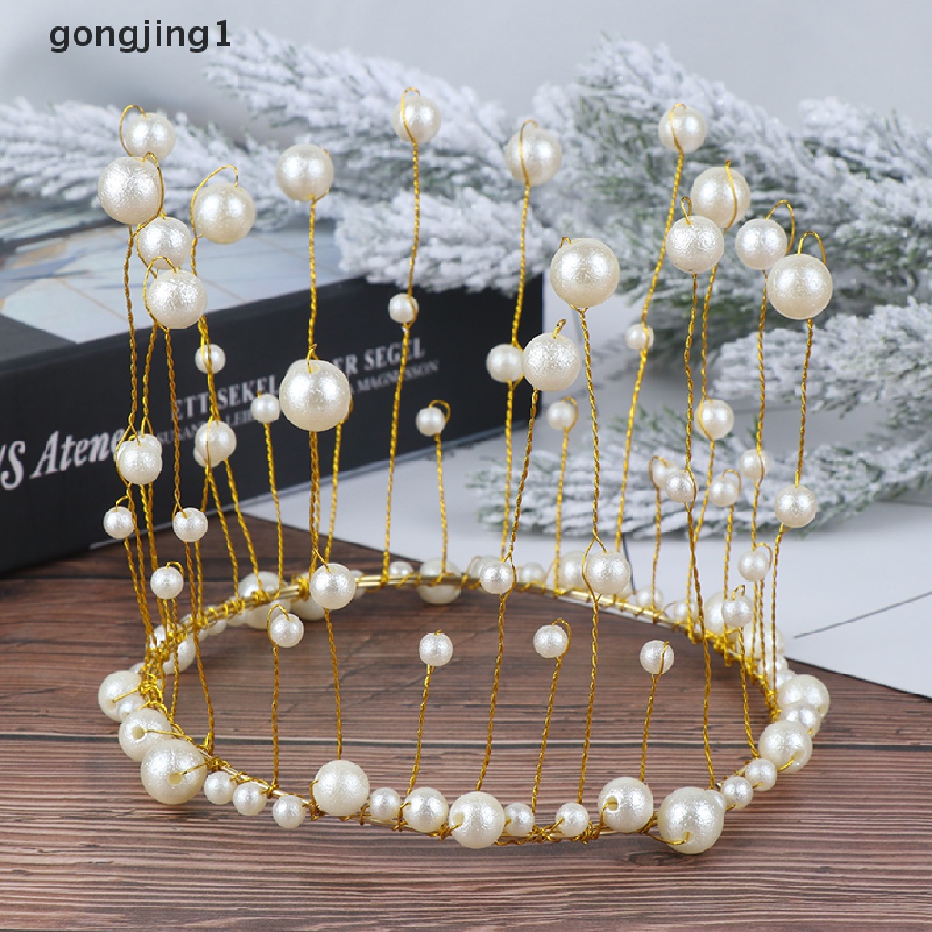 Ggg Crown Cake Topper Pearl Hiasan Kue Ulang Tahun Happy Birthday Wedding Engagement Decor ID