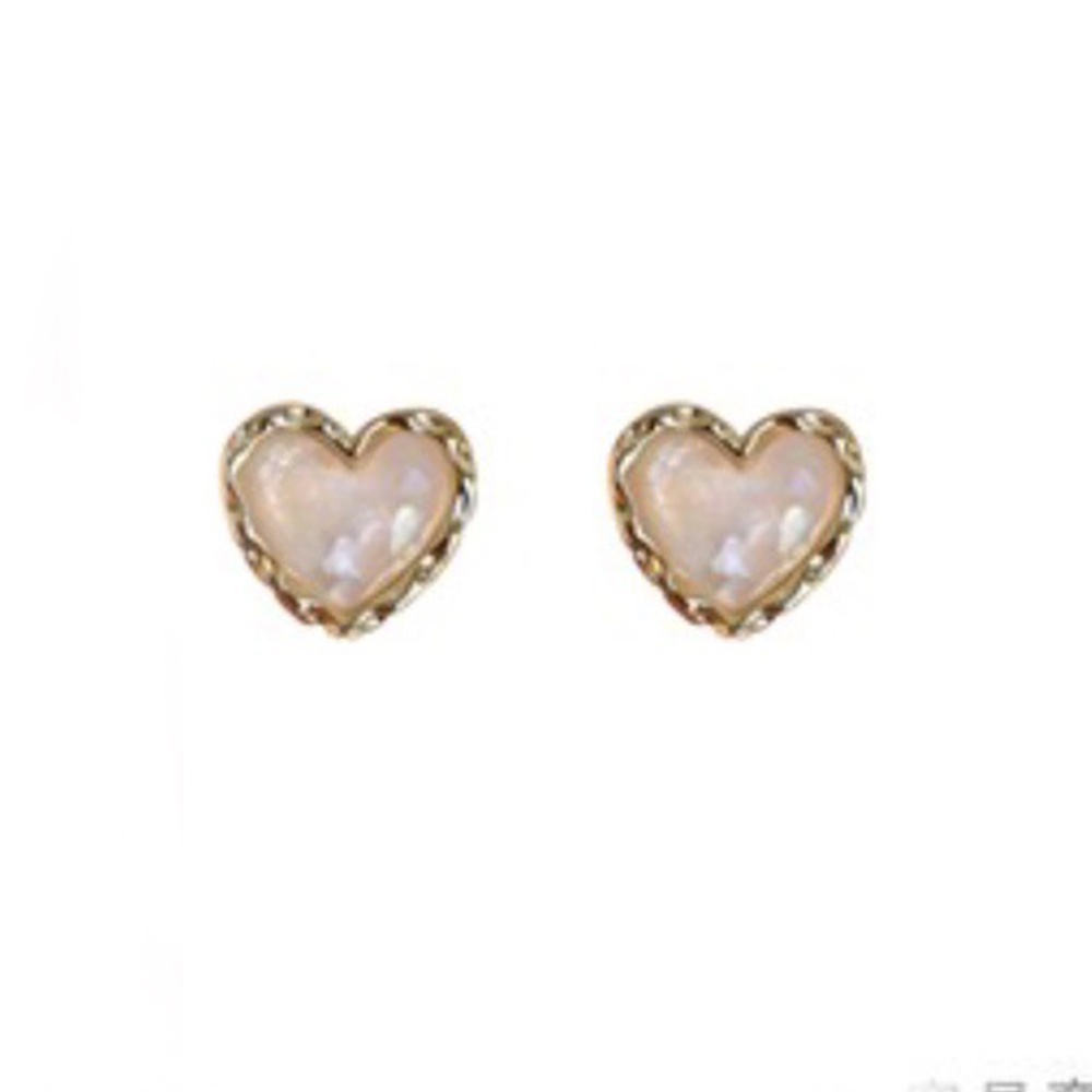 Sederhana Fashion Geometris Jantung Klip Anting Non Tindik Warna Emas Perhiasan Wanita Resin Telinga Manset