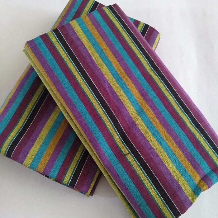 Kain Batik Tenun Lurik - Ungu Warna Warni