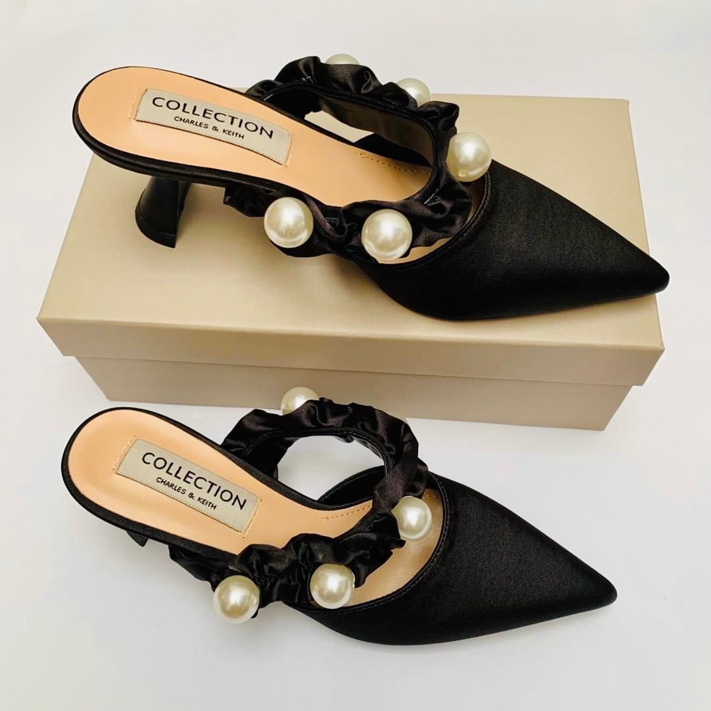 SEPATU WANITA IMPORT HAK TINGGI CKS517 ELEGAN PEARL HIGH HEELS PREMIUM