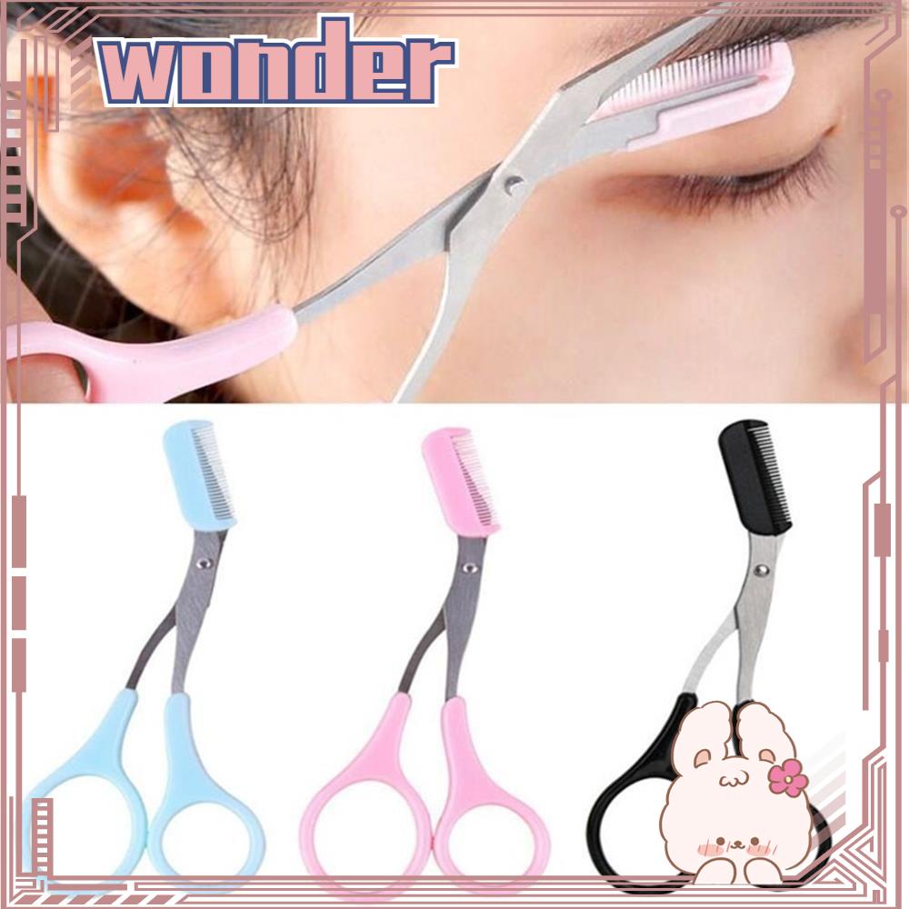 Wonder Alat Cukur Alis Fashion Sisir Gunting Makeup Stainless Steel