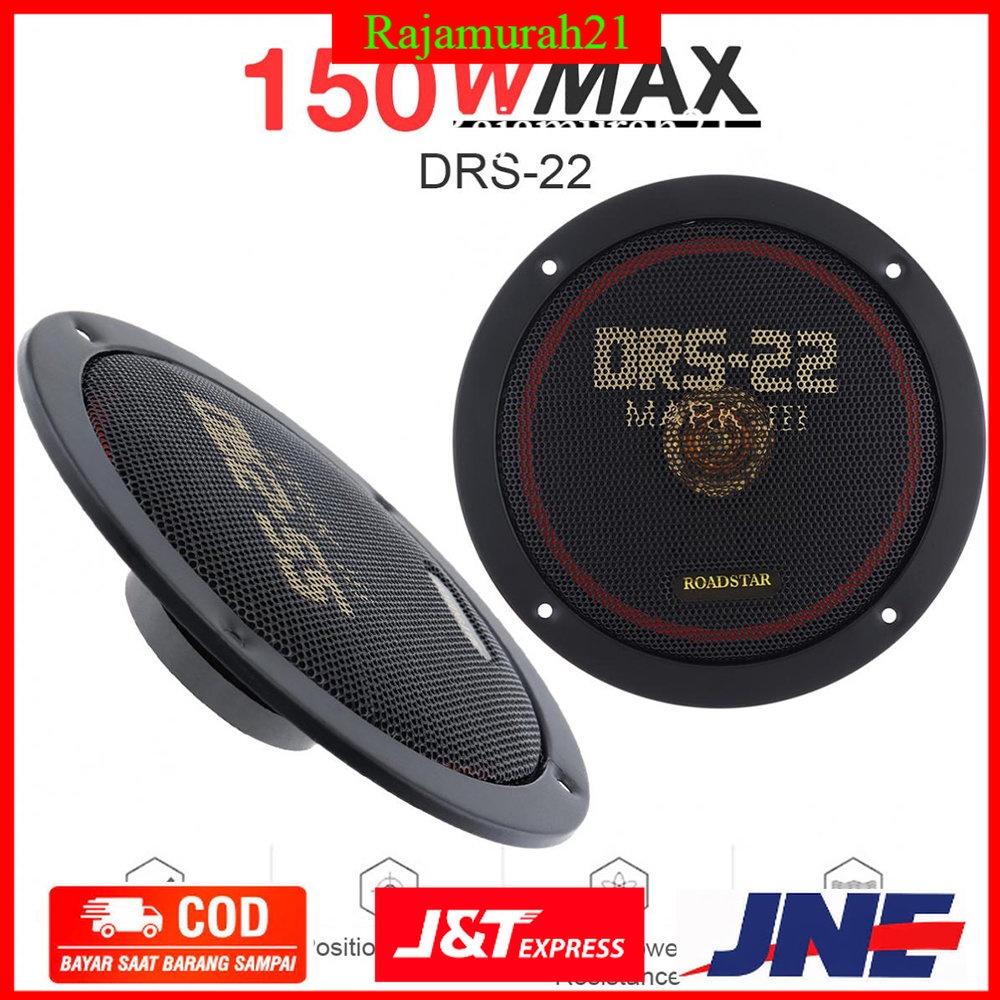 ROADSTAR Speaker Mobil HiFi 6.5 Inch 150W 2 PCS - DRS-22 - Black - 7CRS07BK