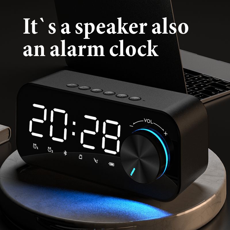 Speaker Bluetooth Robot Jam Alarm Alarm LED Indicator Bluetooth 5.0 Hi-Fi Sound TF/FM Portable Audio Wireless Super Bass Stereo