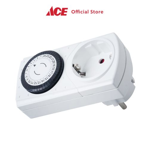 Ace - Gao Stop Kontak Timer Mekanik 15Gd Electric Socket Soket Cabang Adaptor Colokan Peralatan Elektronik Extension Kotak Kontak