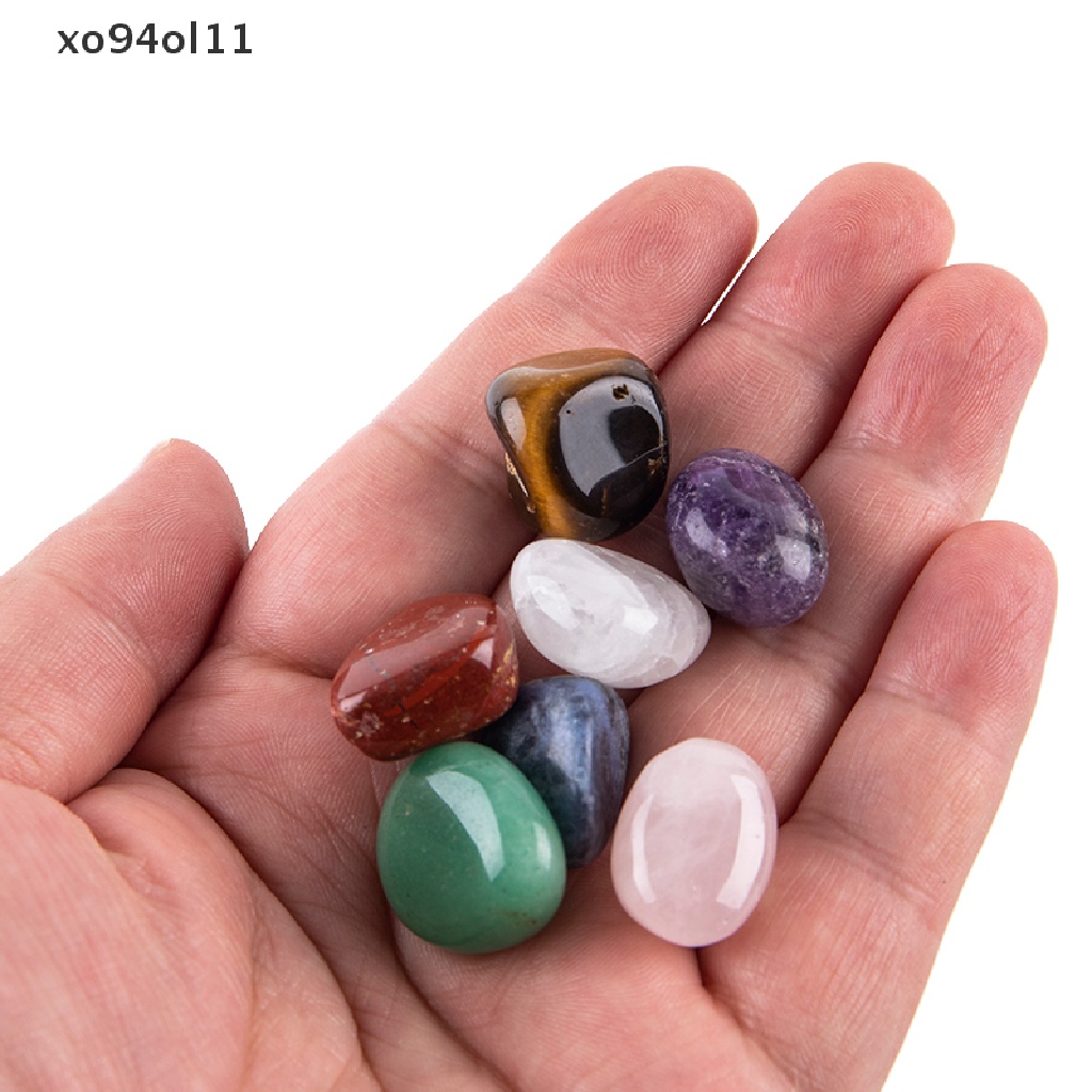 Xo 14pcs Seven Chakra Energy Healing Stone Natural Crystal Gemstone Ornaments Hadiah OL