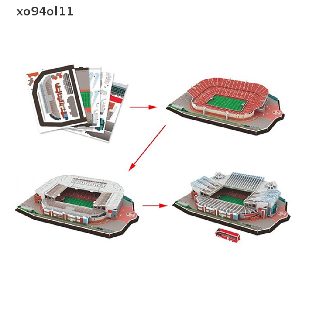 Xo Classic Jig DIY 3D Puzzle Stadion Sepak Bola Dunia Rakitan Model Bangunan OL