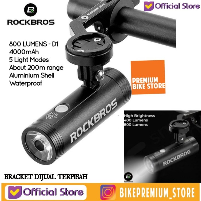 ROCKBROS D1 800 Lampu Sepeda Depan 800 Lumens Headlight Light barfly