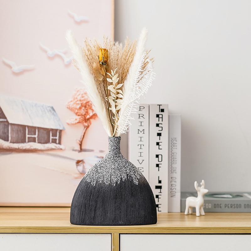 Vases Nordic Vas Keramik Dekorasi Desktop Botol Bunga Kepingan Salju Hiasan Seni Nordic Bunga Meja Dekorasi Kerajinan Tangan