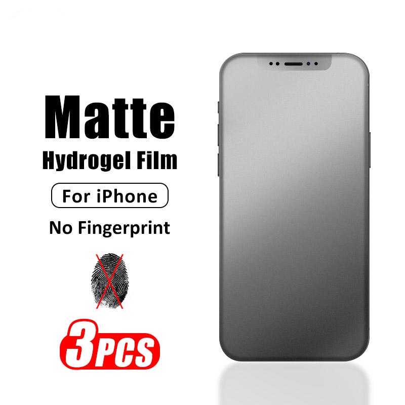 3pcs Film Hidrogel Matte Frosted Untuk Iphone14 13 12 11 Pro MAX Plus Mini Pelindung Layar Untuk iPhone X XS MAX XR 6 6S 7 8 Plus SE 2022 2020 14Plus 13Mini 12Mini