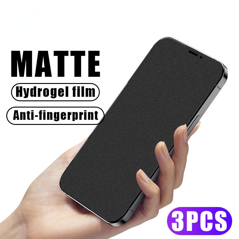 3pcs no fingerprint Matte Pelindung Layar Untuk Iphone14 13 12 11 Pro MAX Plus film Hydrogel Pelindung Mini Untuk iPhone X XS MAX XR 6 6S 7 8 Plus SE 2022 2020 Ada Kaca