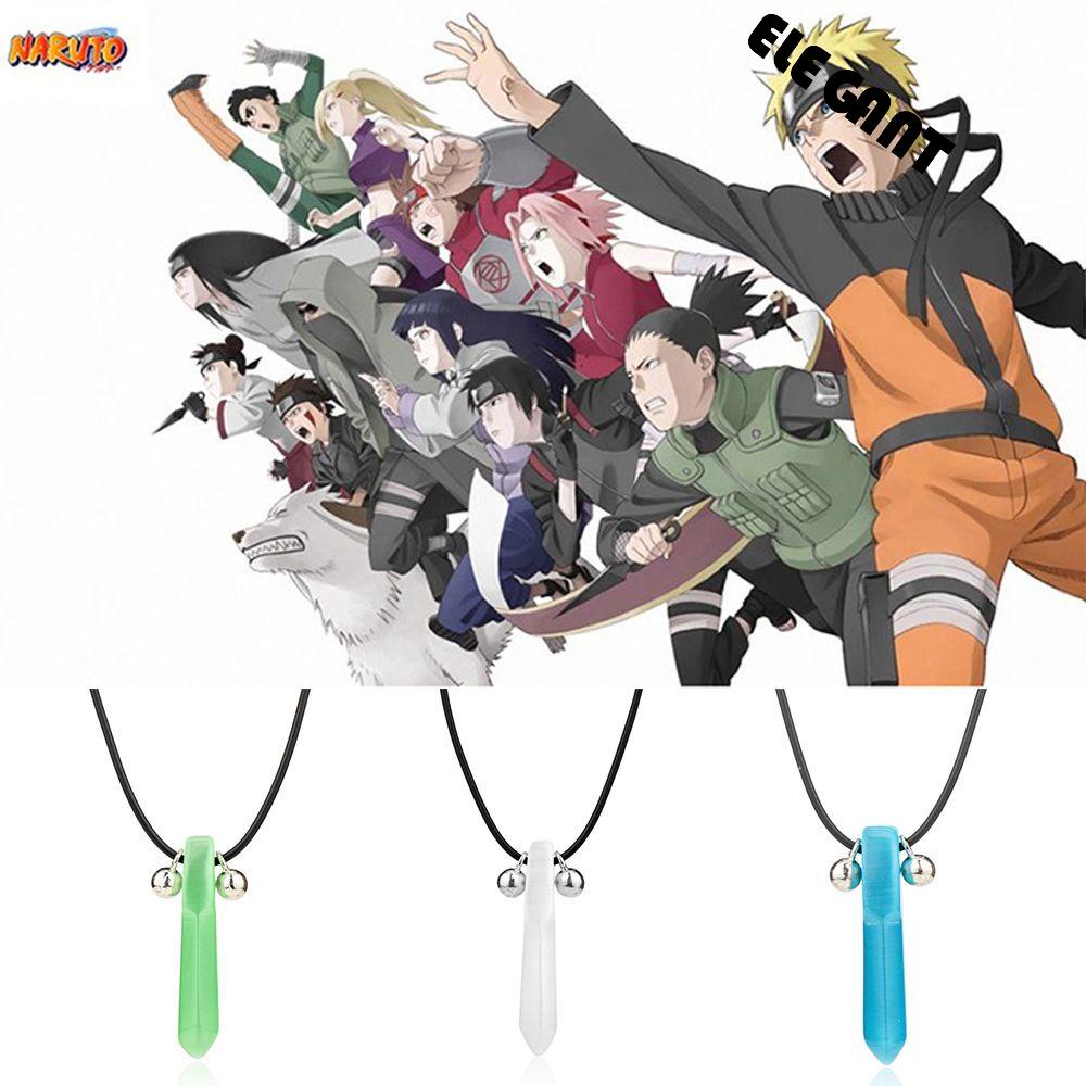 [Elegan] Naruto Anime Kalung Transparan Rantai Dingin Aksesoris Pesta Hexagonal Pilar Liontin Tsunade Kalung Kristal Klavikula Rantai