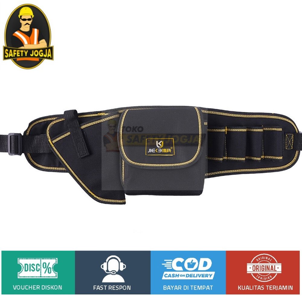 Tas Pinggang Perkakas Serbaguna JIEKE Waist Pocket Tool Bag Black