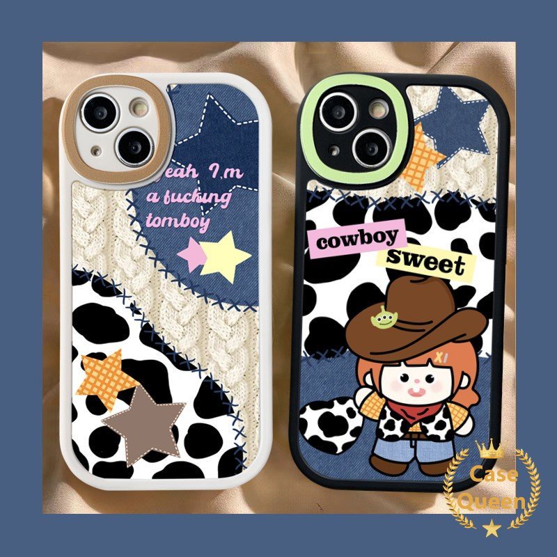 Soft Tpu Couple Back Phone Casing Infinix Hot 11 9 10s 11s 10T 10 Play Hot Note 10 Lite 8 Smart 5 6 Patch Leopard Print Cartoon Cute Cowboy Stars Denim Cover