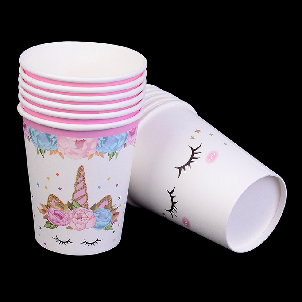 [jewelrybox] 6 Pcs Gelas Kertas Unicorn Sekali Pakai Ulang Tahun Pesta Baby Shower Paper Cups Decor Boutique