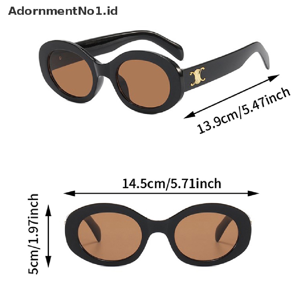 [AdornmentNo1] 1pc Unisex Retro Bingkai Kecil Oval Wanita Musim Panas Perlindungan Matahari Fashion Kacamata Vintage Shades Eyeglasses Aksesoris UV400 [ID]