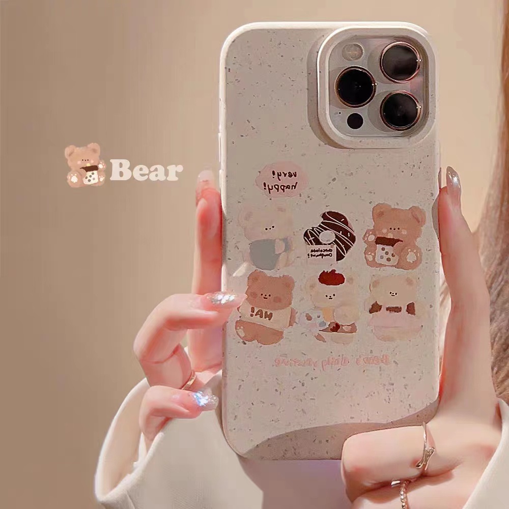 IPHONE Casing Ponsel Iphone11 ins Bahan Ramah Lingkungan Perlindungan Kamera Cocok Untuk Iphone14 13 12 14Plus Pro MAX 7 8Plus X XR XS MAX SE 12mini 13mini Model Empat Sudut Shockproof