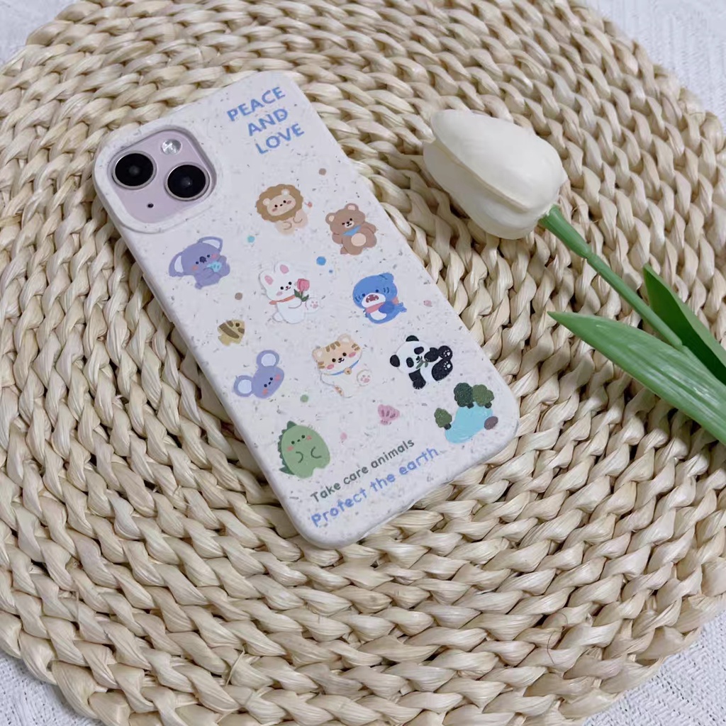IPHONE Casing Ponsel Iphone11 ins Bahan Ramah Lingkungan Perlindungan Kamera Cocok Untuk Iphone14 13 12 14Plus Pro MAX 7 8Plus X XR XS MAX SE 12mini 13mini Model Empat Sudut Shockproof