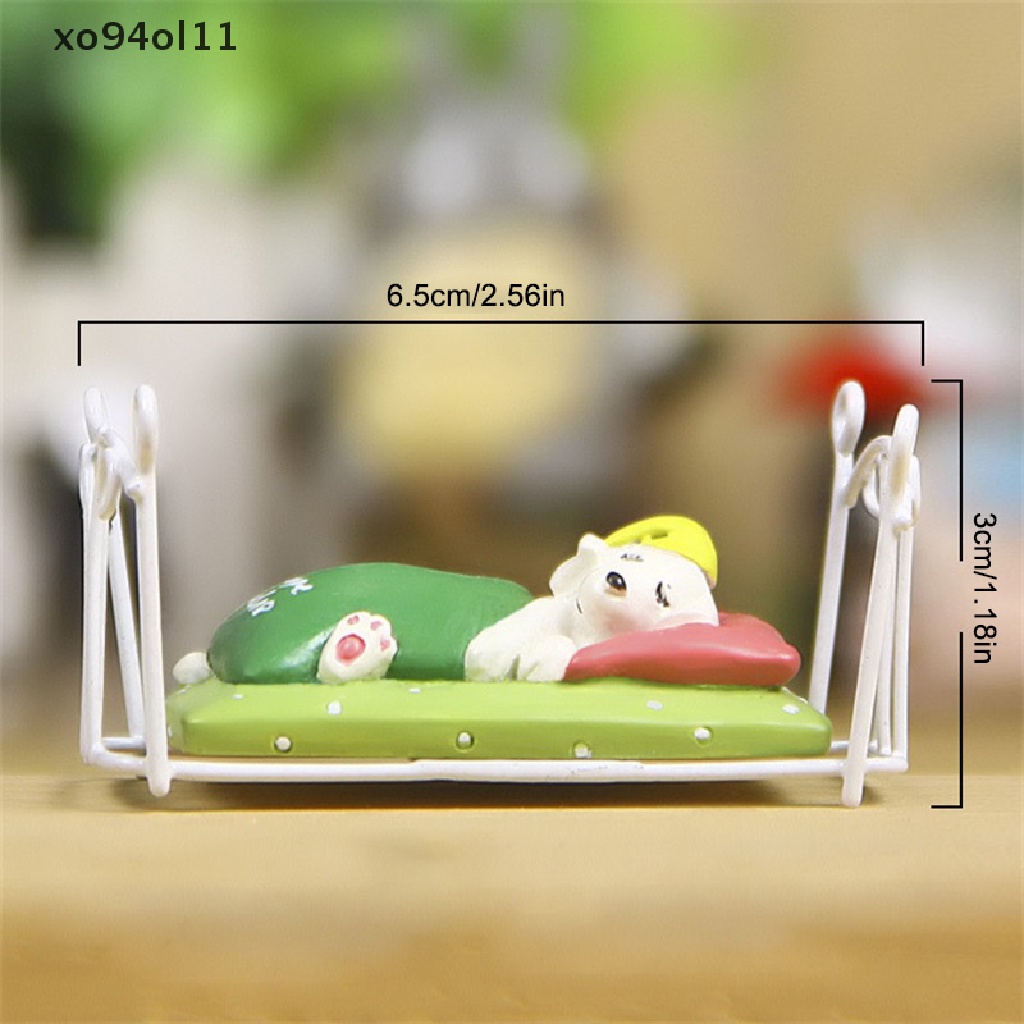 Xo1:12rumah Boneka Miniatur Eropa Ranjang Besi Kartun Anjing Tidur Model Microlandscape Pemandangan Hidup Dekorasi Mainan Aksesoris Rumah Boneka Desktop Ornamen OL