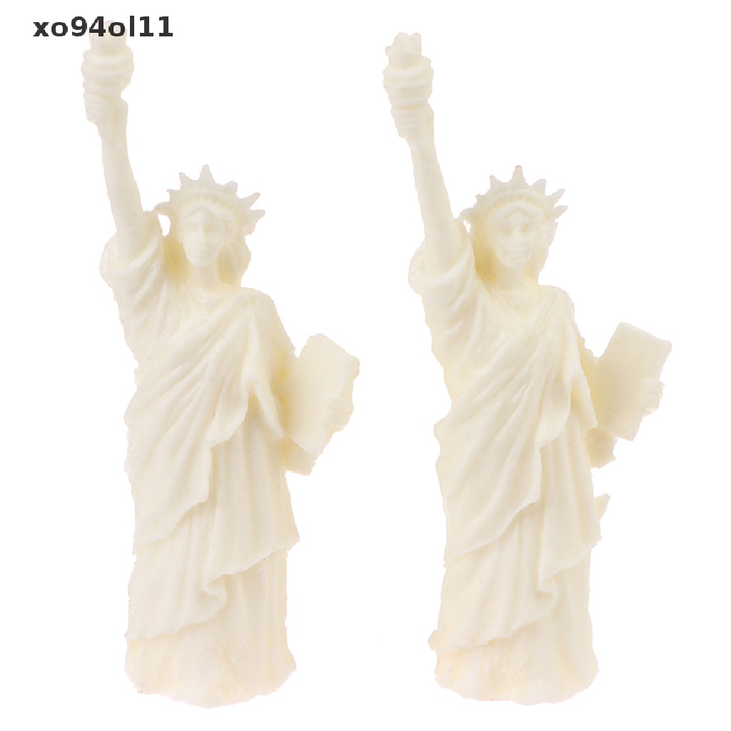 Xo 2Pcs 1: 12rumah Boneka Patung Mini Patung Liberty Model Furniture Decor Mainan OL