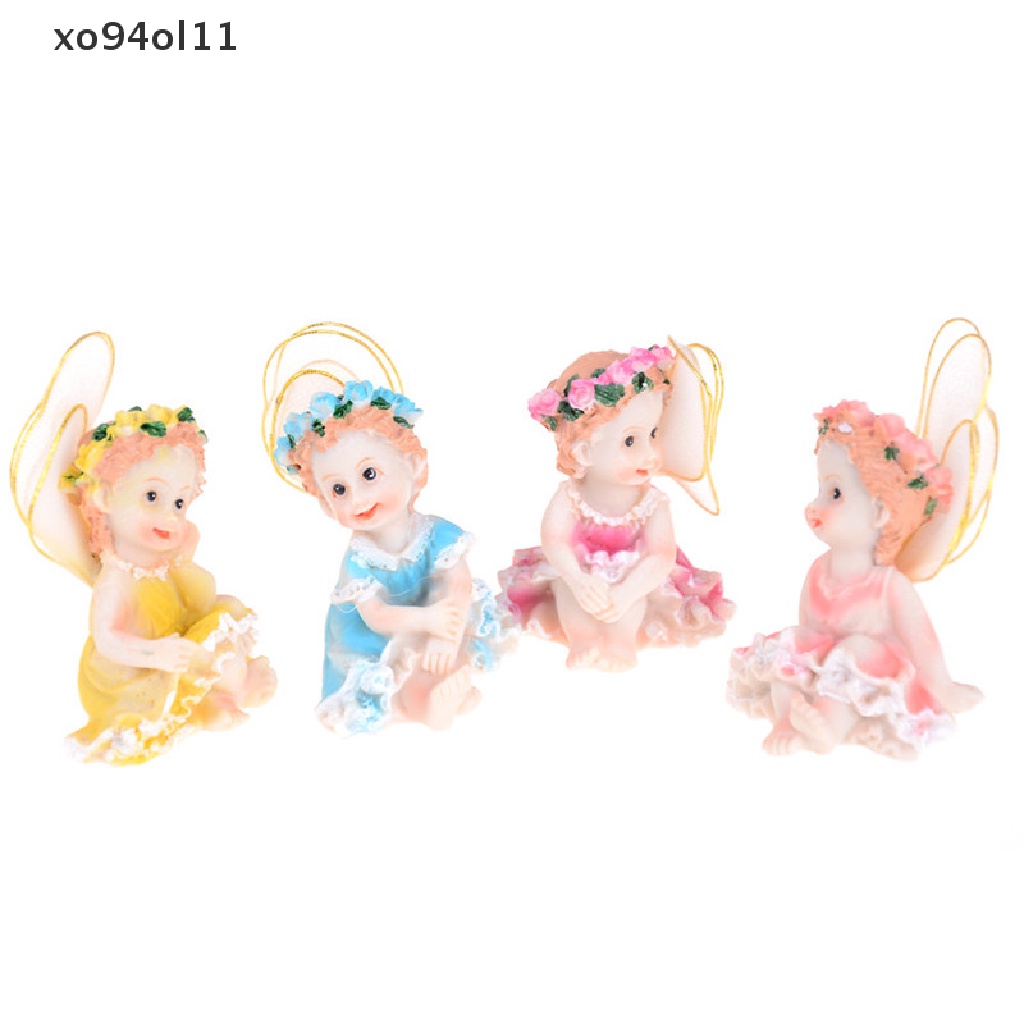 Xo Fairy Flower Angels Ornamen Miniatur Resin DIY Dekorasi Taman Peri OL