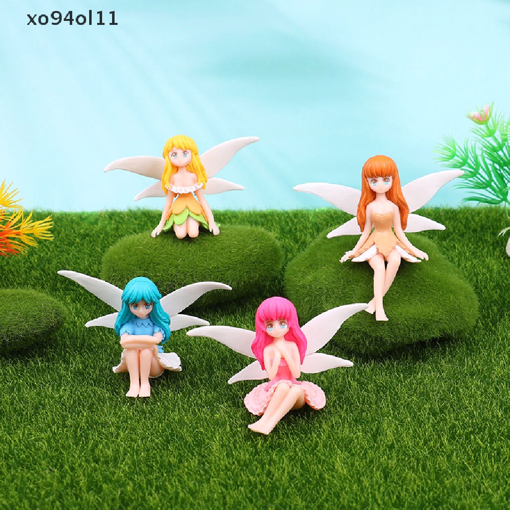 Xo 1/4Pcs Elf Peri Bunga Semangat Miniatur Pemandangan Taman Rumah Boneka Dekorasi Diy Desktop Ornamen Hadiah OL