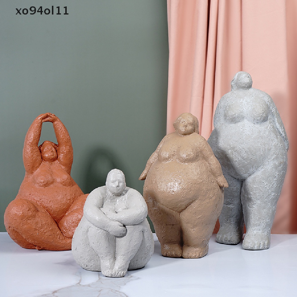 Xo Patung Fat Lady Resin Patung Karakter Modern Untuk Interior Figure Hias OL