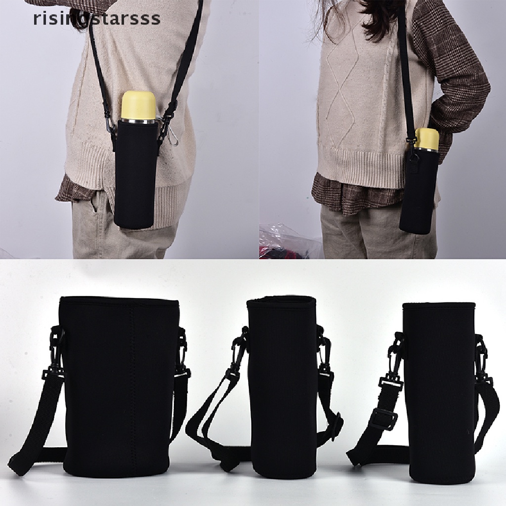 1x Neoprene Water Bottle Carrier Insulated Cup Holder Dengan Strap Jelly