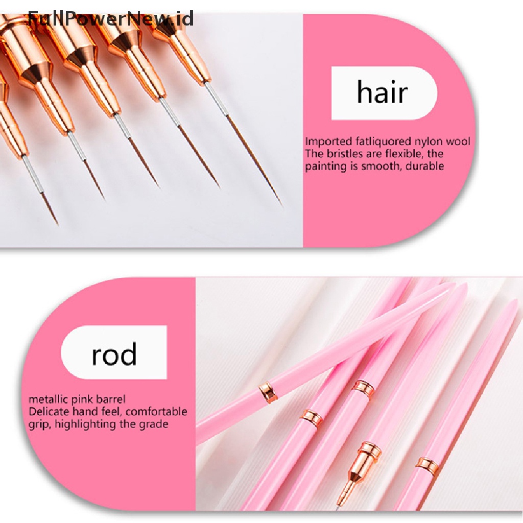 Power 1Pcs Nail Art Liner Brush Pen Salon Menggunakan Sikat Rambut Nylon Manicure Tools ID