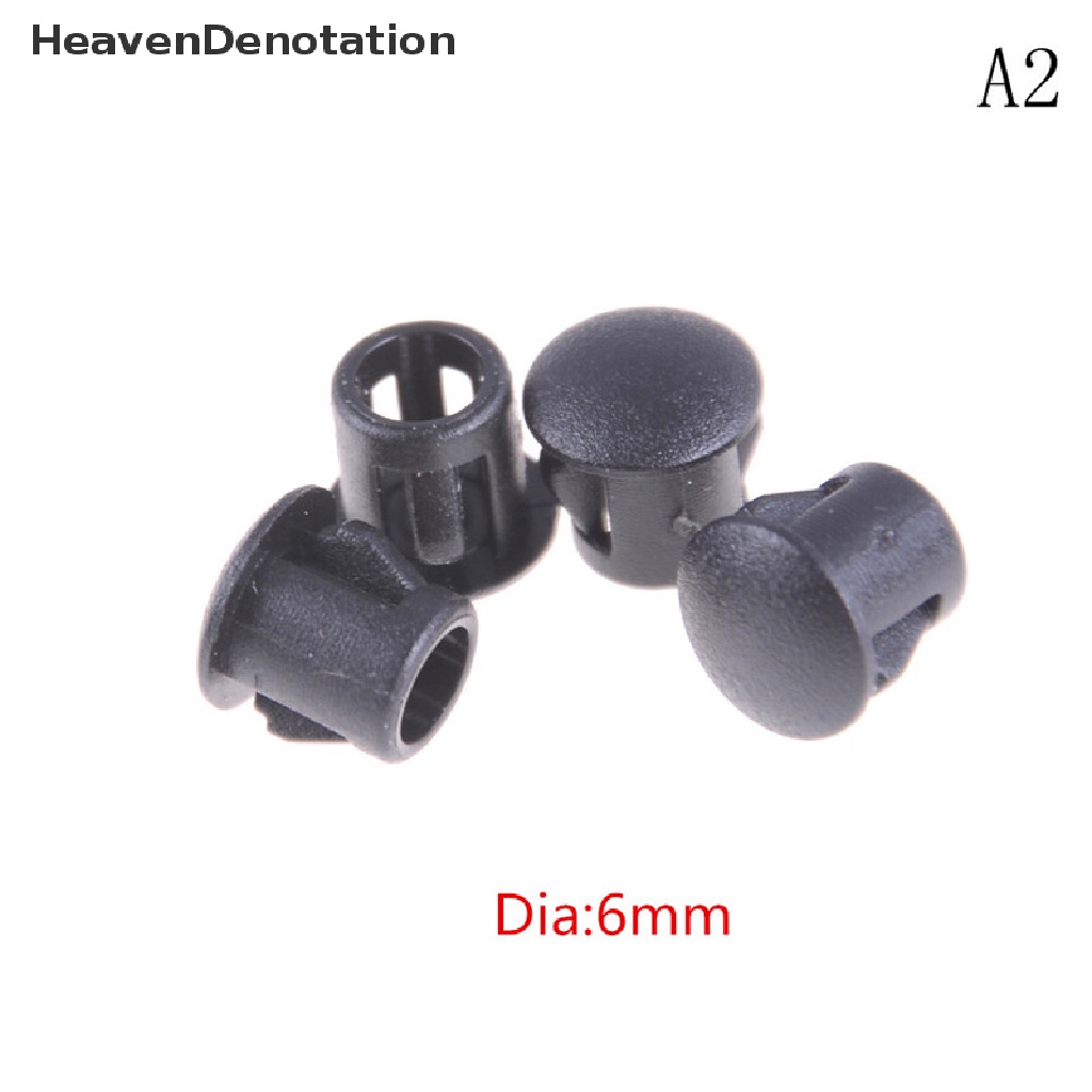 [HeavenDenotation] 4pcs/lot Hitam Plastik Tabung Bulat Lubang Plug Pipe End Cap Penutup HDV